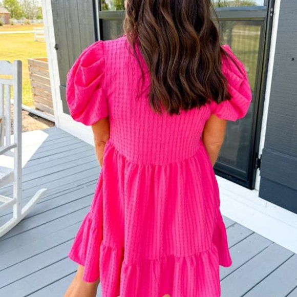 BASIC COLLARED BUTTON DOWN DRESS - LARGE - Picture 3 of 3